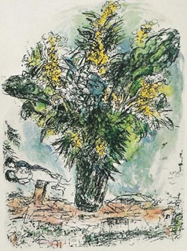 Marc Chagall Painting - Litografía de Mimosas contemporánea Marc Chagall